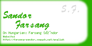 sandor farsang business card